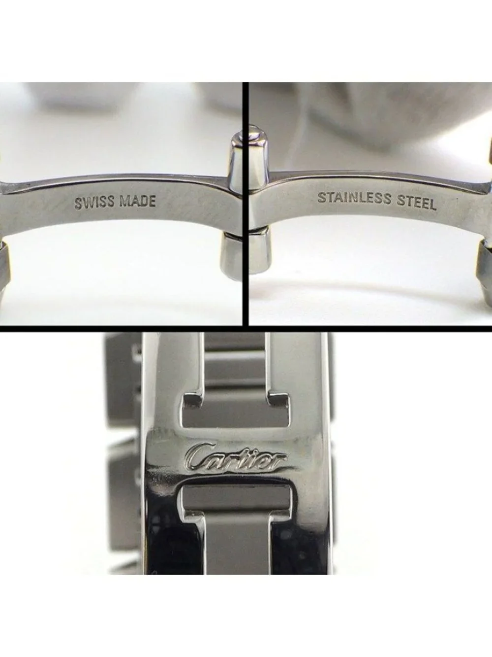 Cartier Watch Tank Francaise MM Square Ivory Dial Roman Index Date SS Quartz